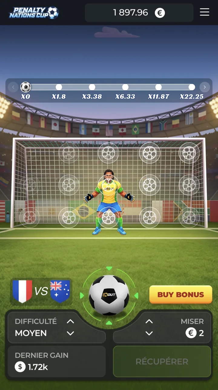 Les cibles dans le but avant le tir
